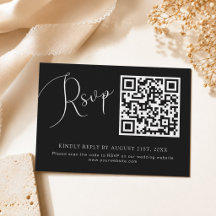 Tarjeta de respuesta de sitio web de boda con códi