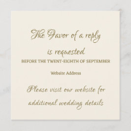 Pequeña Tarjeta de respuesta elegante de boda Insert