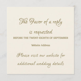 Pequeña Tarjeta de respuesta elegante de boda Insert