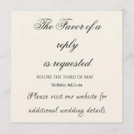 Pequeña Tarjeta de respuesta inicial de boda Crown Insert
