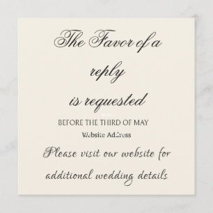 Pequeña Tarjeta de respuesta inicial de boda Crown Insert