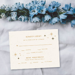 Pequeña Tarjeta de Respuesta para Boda Celestial Luna Verd