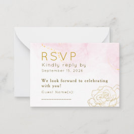 Pequeña Tarjeta de respuesta personalizada de boda floral 