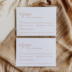 Pequeña Tarjeta de respuesta RSVP Minimalista simple