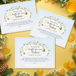 Pequeña Tarjeta de rifa de pañales con tema de abeja