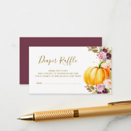 pequeña tarjeta de rifa de pañales de calabaza