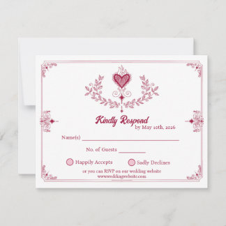 Pequeña Tarjeta de RSVP Ilustrada