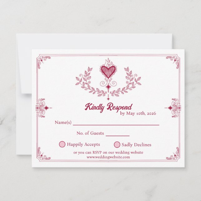 Pequeña Tarjeta de RSVP Ilustrada (Anverso)