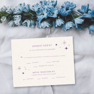 Pequeña Tarjeta de RSVP para Boda Celestial Luna y Estrell