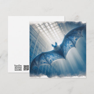 Pequeña Tarjeta de saludo Blue Porcelain Bat