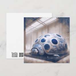 Pequeña Tarjeta de saludo Blue Porcelain Laydybug