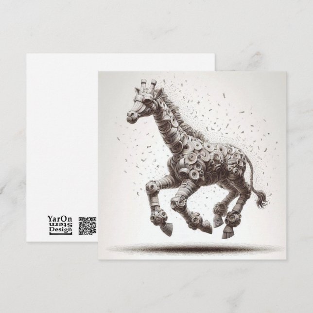 Pequeña Tarjeta de saludo de Giraffe de papel de revista r (Anverso / Reverso)