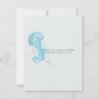 Pequeña Tarjeta de saludo de medusas muy graciosa y muy fi