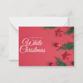 Pequeña Tarjeta de saludo de navidades blancos