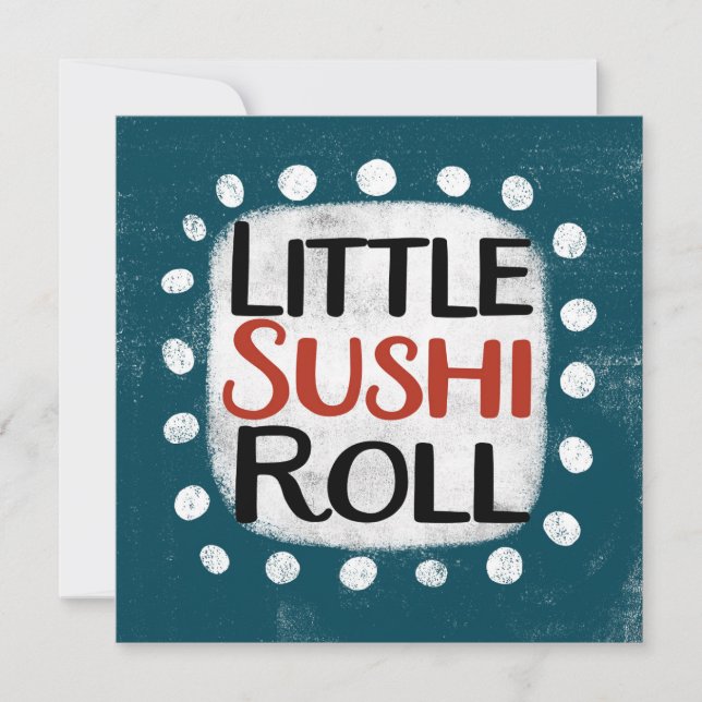 Pequeña tarjeta de saludo de rollo de sushi (Anverso)