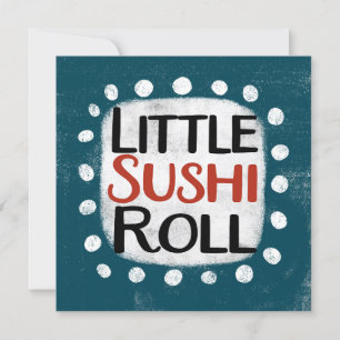 Pequeña tarjeta de saludo de rollo de sushi