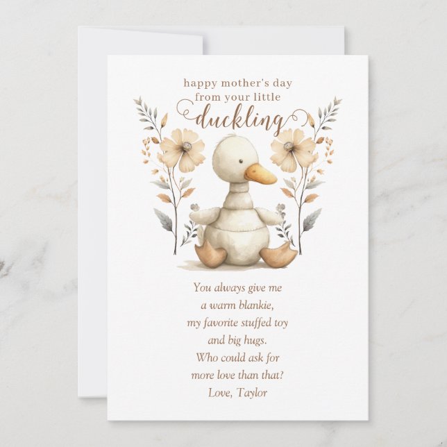 Pequeña tarjeta de saludo del Día de la Madre (Anverso)