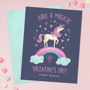 Pequeña Tarjeta de saludo Día de San Valentín Unicorn
