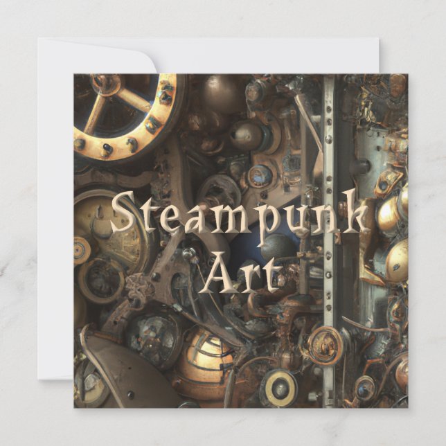 Pequeña Tarjeta de saludo Steampunk Art (Anverso)