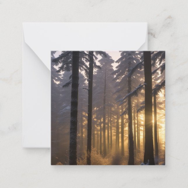 Pequeña Tarjeta de saludos de Winter Forest Scene (Anverso)