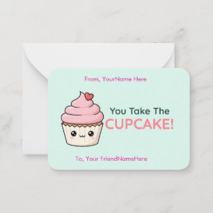 Pequeña Tarjeta de San Valentín de Aula Monada de Cupcake