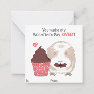 Pequeña Tarjeta de San Valentín de cerdo de Guinea