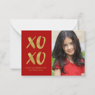 Pequeña Tarjeta de San Valentín de clase XOXO de Relieve m