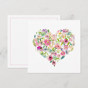 Pequeña Tarjeta de San Valentín de corazón floral rosa