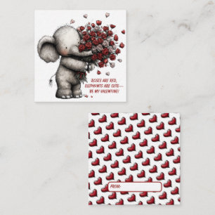Pequeña Tarjeta de San Valentín de elefante adorable