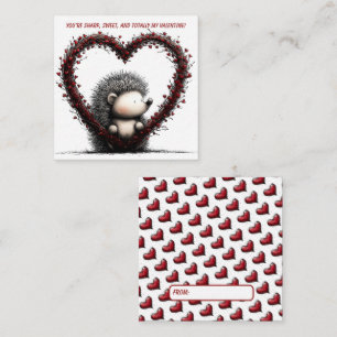 Pequeña Tarjeta de San Valentín de Erizo Caprichosa