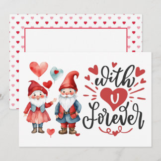 Pequeña Tarjeta de San Valentín de fotos de Gnome "Con Ti 