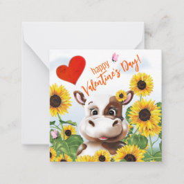 Pequeña Tarjeta de San Valentín de granja divertida de gir