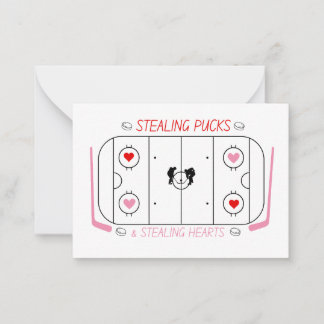 Pequeña Tarjeta de San Valentín de Hockey para la Clase de