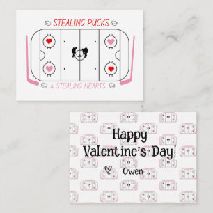 Pequeña Tarjeta de San Valentín de Hockey para niños en el