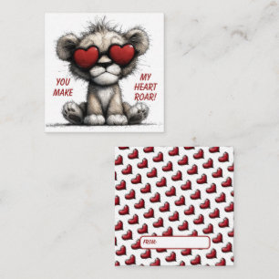 Pequeña Tarjeta de San Valentín de León Adorable "Haces qu