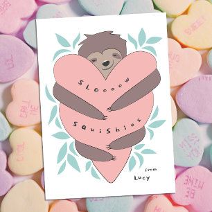 Pequeña Tarjeta de San Valentín de Peluche de Perezoso Min