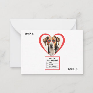 Pequeña Tarjeta de San Valentín de perro Foxhound inglés p