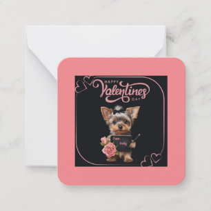 Pequeña Tarjeta de San Valentín de personalizable Yorkie P