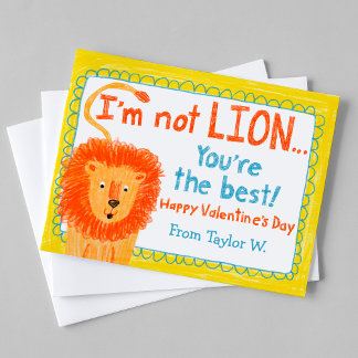 Pequeña Tarjeta de San Valentín de salón de león