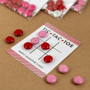 Pequeña Tarjeta de San Valentín de Tic Tac Toe para niños,