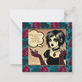 Pequeña Tarjeta de San Valentín gótica con cita ingeniosa