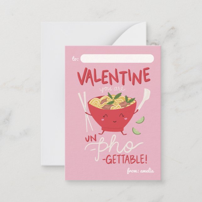 Pequeña Tarjeta de San Valentín para el aula: Inolvidable  (Anverso)