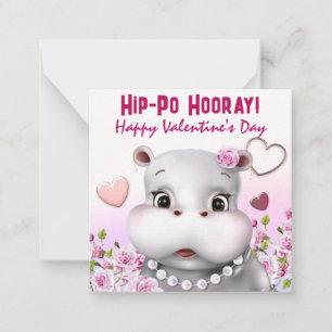 Pequeña Tarjeta de San Valentín para el salón de Hippo in