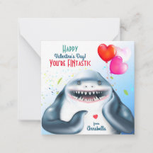 Tarjeta de San Valentín para niños con fintastic d