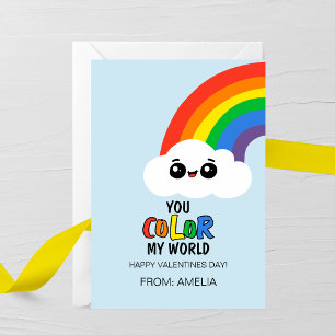 Pequeña Tarjeta de San Valentín para niños 'Tú coloreas mi