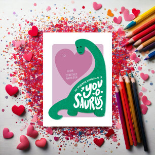 Pequeña Tarjeta de San Valentín "You-o-saurus" de dinosaur