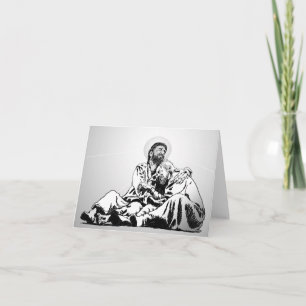 Pequeña tarjeta de simpatía con Abrazo a Jesús