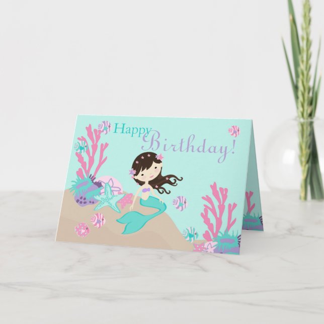 Pequeña tarjeta de sirena 2C Brunette (Anverso)