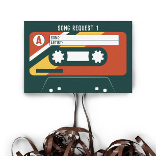 PEQUEÑA TARJETA DE SOLICITUD DE CANCIÓN DE CASSETTE