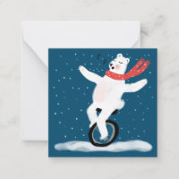 Tarjeta de vacaciones de oso polar cantando ¡Perso